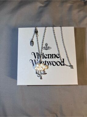 Vivienne Westwood Silver Pearl Yuma Cloud Cluster Pendant Necklace